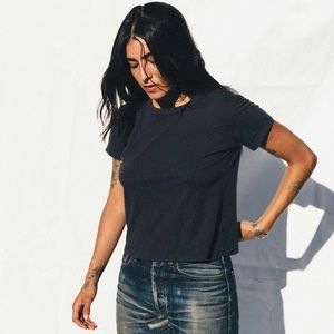 Imogene + Willie Drop Tee in Faded Black xs/s